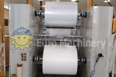 Vacuum bag making machine ELBA SA-V-90. Bag making machine able to produce pouch bags, 3 side sealing bags, and vacuum bags.